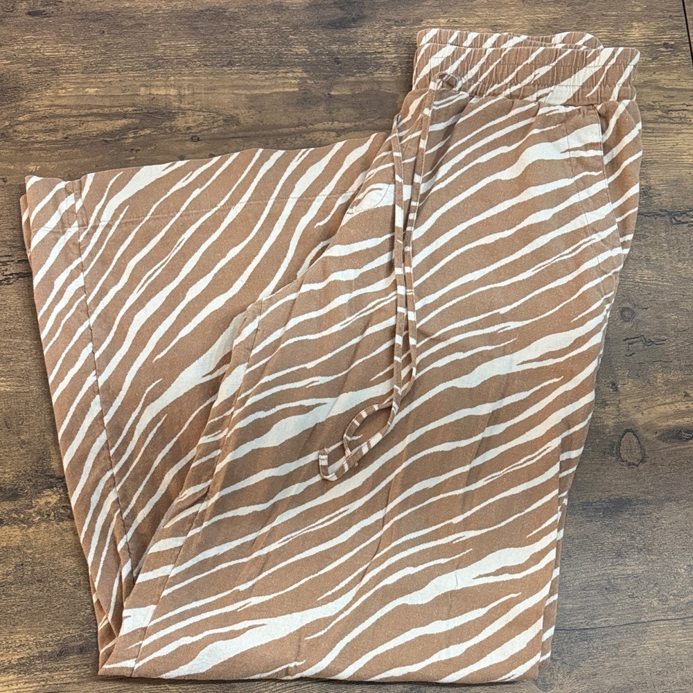 Brown and White Zebra Print Pants- A new day